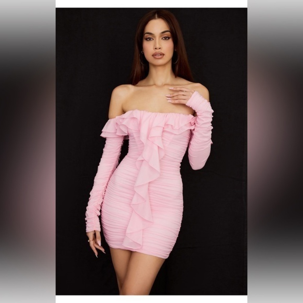 House Of CB Eliza Real Silk Fairy Pink Mini Dress